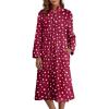 image:imageEkouaer Womens Zip Up Robe Fleece Bathrobe Long Zipper Lounger Warm Housecoat Long Sleeve Nightgown with Pockets SXXLRed Stars