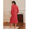 image:imageEkouaer Womens Zip Up Robe Fleece Bathrobe Long Zipper Lounger Warm Housecoat Long Sleeve Nightgown with Pockets SXXLStrong Red