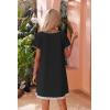 image:imageEkouaer Womens Zipper Front Housecoats Short Sleeve Bathrobes Lace Trim Nightgown with PocketsBlack