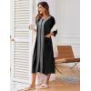 image:imageEkouaer Womens Zipper Robe 34 Sleeve Housecoats Full Length House Dress Loungewear Long Nightgown with PocketsBlack