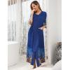 image:imageEkouaer Womens Zipper Robe 34 Sleeve Housecoats Full Length House Dress Loungewear Long Nightgown with PocketsBlue Mandala