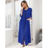 image:imageEkouaer Womens Zipper Robe 34 Sleeve Housecoats Full Length House Dress Loungewear Long Nightgown with PocketsBlue Sapphire