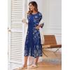 image:imageEkouaer Womens Zipper Robe 34 Sleeve Housecoats Full Length House Dress Loungewear Long Nightgown with PocketsFloral Blue