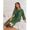 image:imageEkouaer Womens Zipper Robe 34 Sleeve Housecoats Full Length House Dress Loungewear Long Nightgown with PocketsGreen Floral