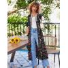 image:imageEkouaer Womens Zipper Robe 34 Sleeves Housecoat Full Length Nightgown Soft Loungewear Robe with Pockets S3XLBlack Floral