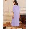 image:imageEkouaer Womens Zipper Robe 34 Sleeves Housecoat Full Length Nightgown Soft Loungewear Robe with Pockets S3XLLavender