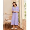 image:imageEkouaer Womens Zipper Robe 34 Sleeves Housecoat Full Length Nightgown Soft Loungewear Robe with Pockets S3XLLavender