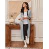 image:imageEkouaer Womens Zipper Robe 34 Sleeves Housecoat Full Length Nightgown Soft Loungewear Robe with Pockets S3XLLight Gray