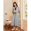 image:imageEkouaer Womens Zipper Robe 34 Sleeves Housecoat Full Length Nightgown Soft Loungewear Robe with Pockets S3XLLight Gray