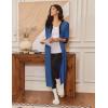 image:imageEkouaer Womens Zipper Robe 34 Sleeves Housecoat Full Length Nightgown Soft Loungewear Robe with Pockets S3XLNavy