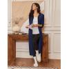 image:imageEkouaer Womens Zipper Robe 34 Sleeves Housecoat Full Length Nightgown Soft Loungewear Robe with Pockets S3XLNavy Blue
