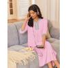 image:imageEkouaer Womens Zipper Robe 34 Sleeves Housecoat Full Length Nightgown Soft Loungewear Robe with Pockets S3XLPink
