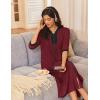 image:imageEkouaer Womens Zipper Robe 34 Sleeves Housecoat Full Length Nightgown Soft Loungewear Robe with Pockets S3XLWine Red