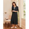 image:imageEkouaer Womens Zipper Robe 34 Sleeves Housecoat Full Length Nightgown Soft Loungewear Robe with PocketsBlack XXLarge