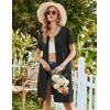 image:imageEkouaer Womens Zipper Robe Short Sleeve Bathrobes Summer Sleepwear Soft Housecoat with Pockets Zip Up House Robes S3XLBlack