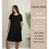 image:imageEkouaer Womens Zipper Robe Short Sleeve Bathrobes Summer Sleepwear Soft Housecoat with Pockets Zip Up House Robes S3XLBlack