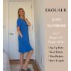 image:imageEkouaer Womens Zipper Robe Short Sleeve Bathrobes Summer Sleepwear Soft Housecoat with Pockets Zip Up House Robes S3XLBlue
