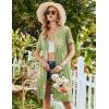 image:imageEkouaer Womens Zipper Robe Short Sleeve Bathrobes Summer Sleepwear Soft Housecoat with Pockets Zip Up House Robes S3XLFloral Green