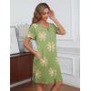 image:imageEkouaer Womens Zipper Robe Short Sleeve Bathrobes Summer Sleepwear Soft Housecoat with Pockets Zip Up House Robes S3XLFloral Green