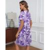 image:imageEkouaer Womens Zipper Robe Short Sleeve Bathrobes Summer Sleepwear Soft Housecoat with Pockets Zip Up House Robes S3XLFloral Purple