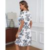 image:imageEkouaer Womens Zipper Robe Short Sleeve Bathrobes Summer Sleepwear Soft Housecoat with Pockets Zip Up House Robes S3XLFloral White