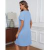 image:imageEkouaer Womens Zipper Robe Short Sleeve Bathrobes Summer Sleepwear Soft Housecoat with Pockets Zip Up House Robes S3XLLight Blue