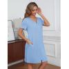 image:imageEkouaer Womens Zipper Robe Short Sleeve Bathrobes Summer Sleepwear Soft Housecoat with Pockets Zip Up House Robes S3XLLight Blue