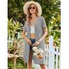 image:imageEkouaer Womens Zipper Robe Short Sleeve Bathrobes Summer Sleepwear Soft Housecoat with Pockets Zip Up House Robes S3XLMedium Gray