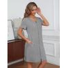 image:imageEkouaer Womens Zipper Robe Short Sleeve Bathrobes Summer Sleepwear Soft Housecoat with Pockets Zip Up House Robes S3XLMedium Gray