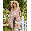 image:imageEkouaer Womens Zipper Robe Short Sleeve Bathrobes Summer Sleepwear Soft Housecoat with Pockets Zip Up House Robes S3XLMisty Rose