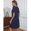 image:imageEkouaer Womens Zipper Robe Short Sleeve Bathrobes Summer Sleepwear Soft Housecoat with Pockets Zip Up House Robes S3XLNavy Blue