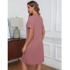 image:imageEkouaer Womens Zipper Robe Short Sleeve Bathrobes Summer Sleepwear Soft Housecoat with Pockets Zip Up House Robes S3XLPurplish Red