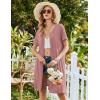 image:imageEkouaer Womens Zipper Robe Short Sleeve Bathrobes Summer Sleepwear Soft Housecoat with Pockets Zip Up House Robes S3XLPurplish Red