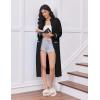image:imageEkouaer Womens Zipper Robes Long Sleeve Loungewear Knee Length Housecoat Fleece Bathrobe with Pockets SXXLBlack