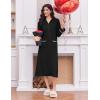 image:imageEkouaer Womens Zipper Robes Long Sleeve Loungewear Knee Length Housecoat Fleece Bathrobe with Pockets SXXLBlack