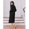 image:imageEkouaer Womens Zipper Robes Long Sleeve Loungewear Knee Length Housecoat Fleece Bathrobe with Pockets SXXLBlack