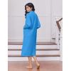 image:imageEkouaer Womens Zipper Robes Long Sleeve Loungewear Knee Length Housecoat Fleece Bathrobe with Pockets SXXLBlue