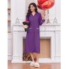 image:imageEkouaer Womens Zipper Robes Long Sleeve Loungewear Knee Length Housecoat Fleece Bathrobe with Pockets SXXLBright Purple