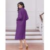 image:imageEkouaer Womens Zipper Robes Long Sleeve Loungewear Knee Length Housecoat Fleece Bathrobe with Pockets SXXLBright Purple