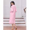 image:imageEkouaer Womens Zipper Robes Long Sleeve Loungewear Knee Length Housecoat Fleece Bathrobe with Pockets SXXLDark Pink