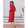 image:imageEkouaer Womens Zipper Robes Long Sleeve Loungewear Knee Length Housecoat Fleece Bathrobe with Pockets SXXLDark Red