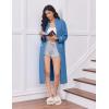 image:imageEkouaer Womens Zipper Robes Long Sleeve Loungewear Knee Length Housecoat Fleece Bathrobe with Pockets SXXLGrey Blue