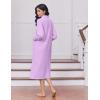 image:imageEkouaer Womens Zipper Robes Long Sleeve Loungewear Knee Length Housecoat Fleece Bathrobe with Pockets SXXLLavender