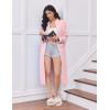image:imageEkouaer Womens Zipper Robes Long Sleeve Loungewear Knee Length Housecoat Fleece Bathrobe with Pockets SXXLLight Pink
