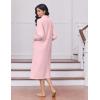 image:imageEkouaer Womens Zipper Robes Long Sleeve Loungewear Knee Length Housecoat Fleece Bathrobe with Pockets SXXLLight Pink
