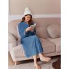 image:imageEkouaer Womens Zipper Robes Long Sleeve Loungewear Knee Length Housecoat Fleece Bathrobe with Pockets SXXLNavy Blue