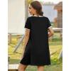 image:imageEkouaer Zip Up Robes for Women Short Sleeves Zipper House Coat Short Bathrobes Lightweight Nightgown with Pockets S3XLBlack
