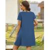 image:imageEkouaer Zip Up Robes for Women Short Sleeves Zipper House Coat Short Bathrobes Lightweight Nightgown with Pockets S3XLDark Blue