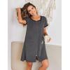 image:imageEkouaer Zip Up Robes for Women Short Sleeves Zipper House Coat Short Bathrobes Lightweight Nightgown with Pockets S3XLDark Gray