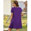 image:imageEkouaer Zip Up Robes for Women Short Sleeves Zipper House Coat Short Bathrobes Lightweight Nightgown with Pockets S3XLDark Purple